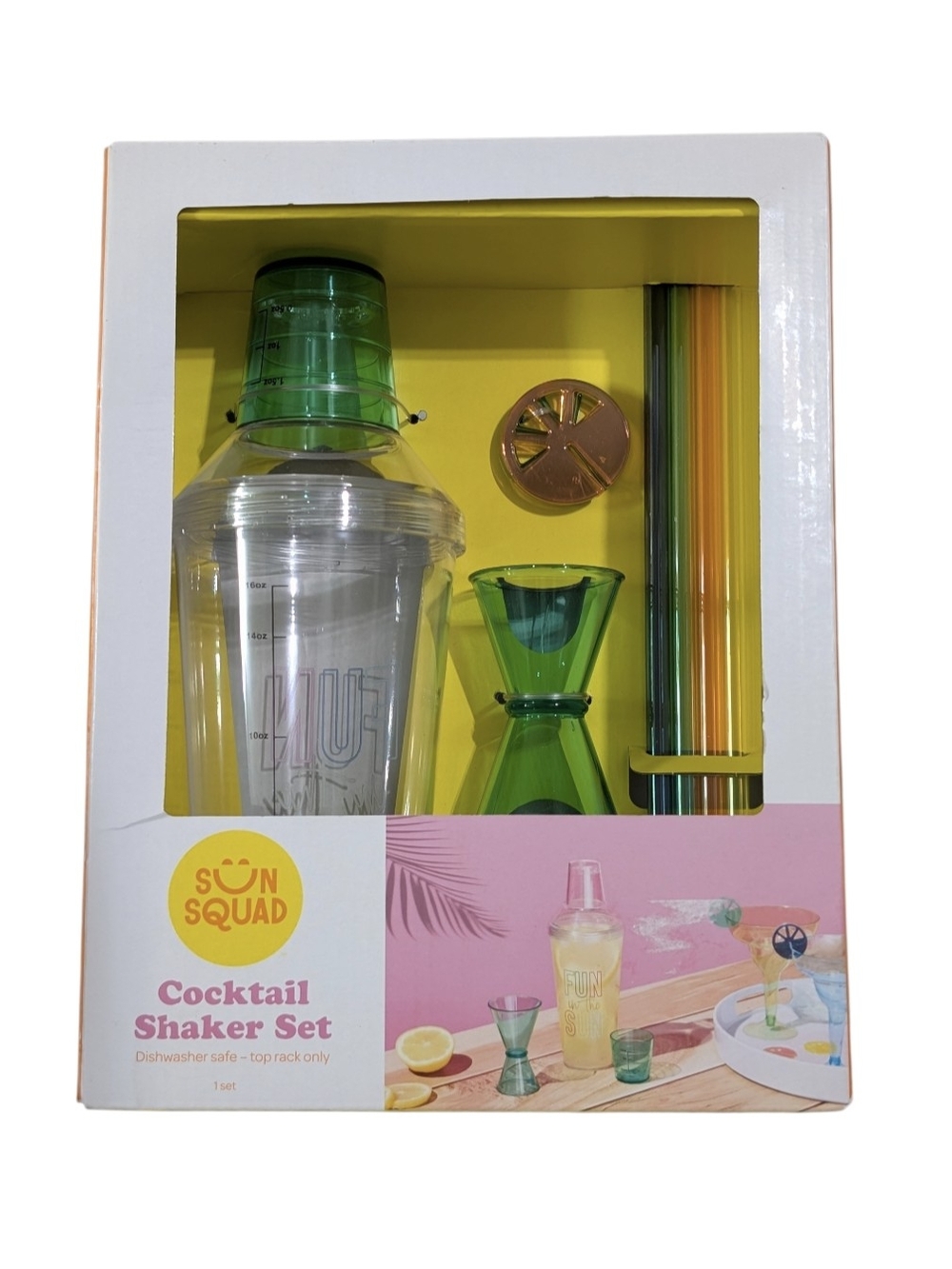 Sun Squad Cocktail Shaker Set With Accessories